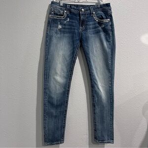 Miss me Women’s Mid-Rise Distressed Blue Jeans 32